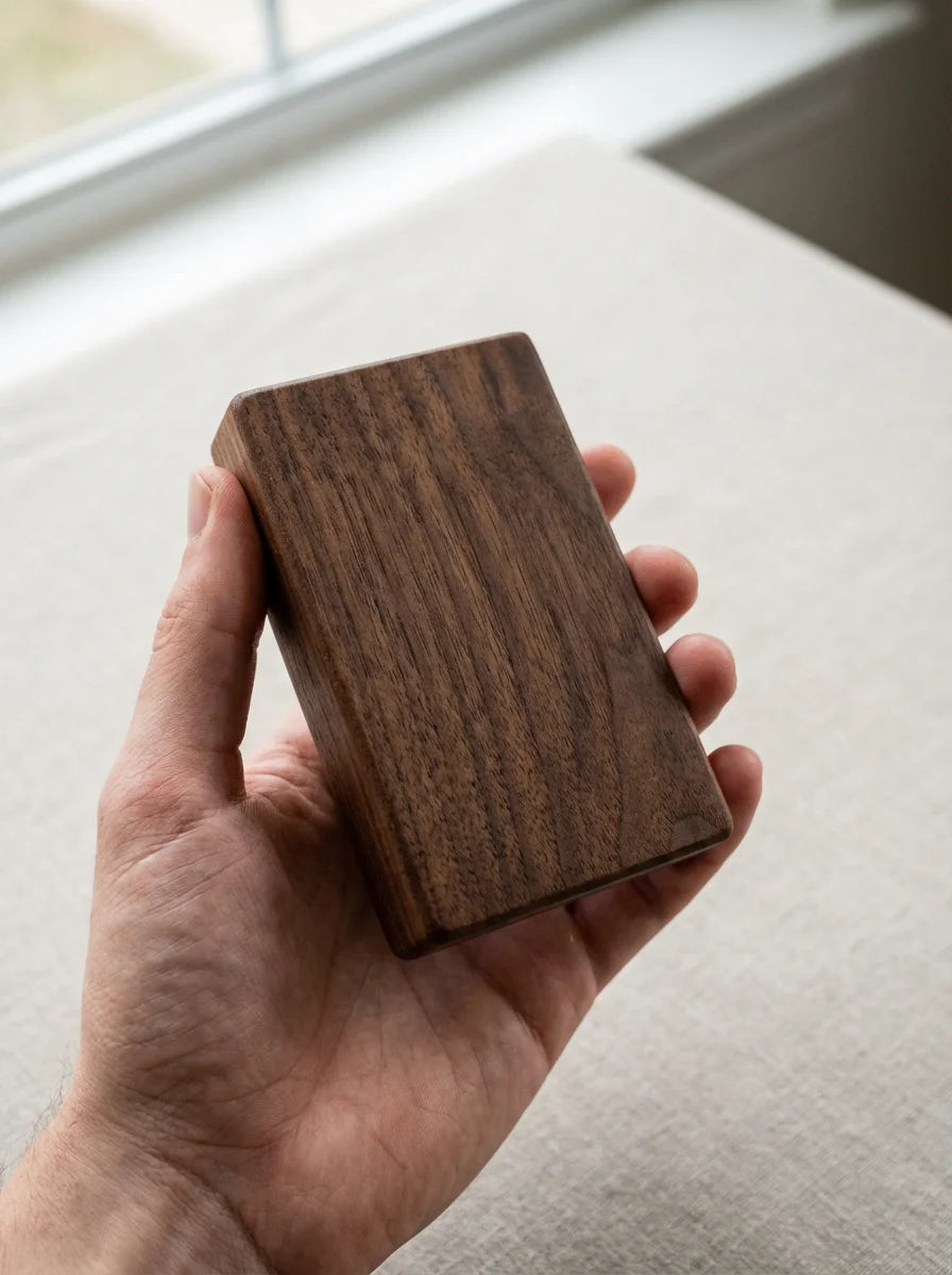 Premium Solid Walnut Wood Place Card Holders (Set of 20)