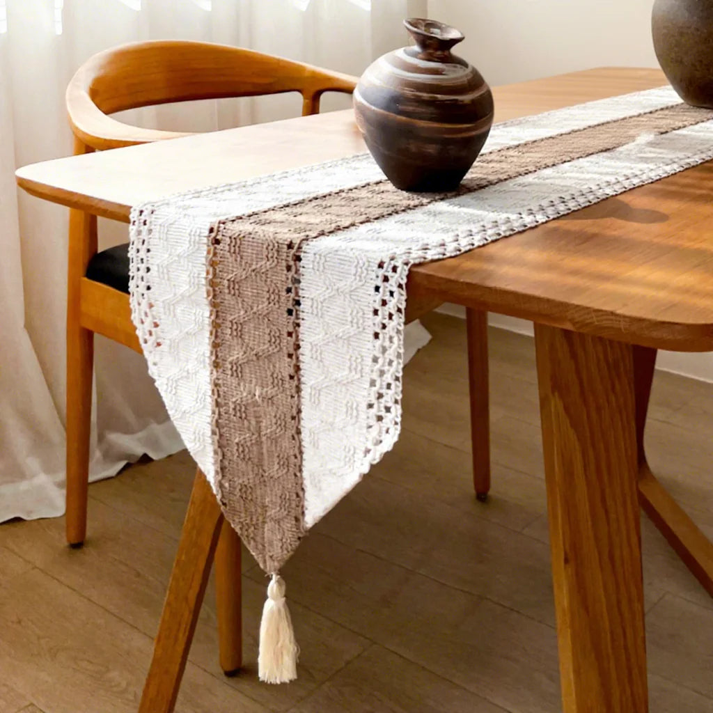 Artisan Table Runner Collection - Vintage Lace, Handmade Crochet & Floral Jacquard