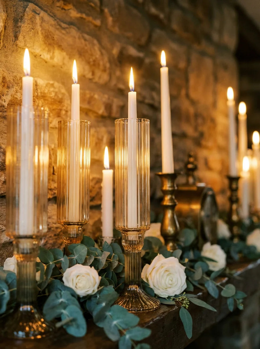 Semicircular Walnut Wood Table Number Stands (Set of 12)