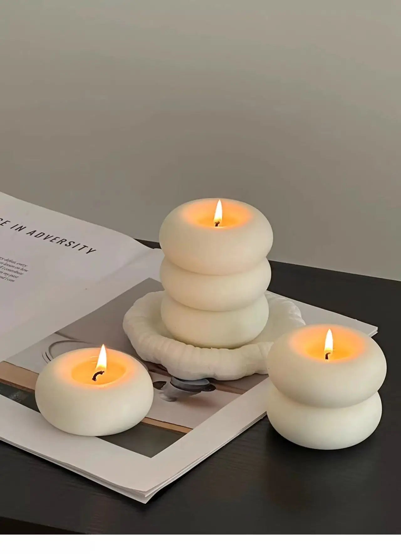 French Retro Donut Scented Candle - Handcrafted Soy & Beeswax Home Decor