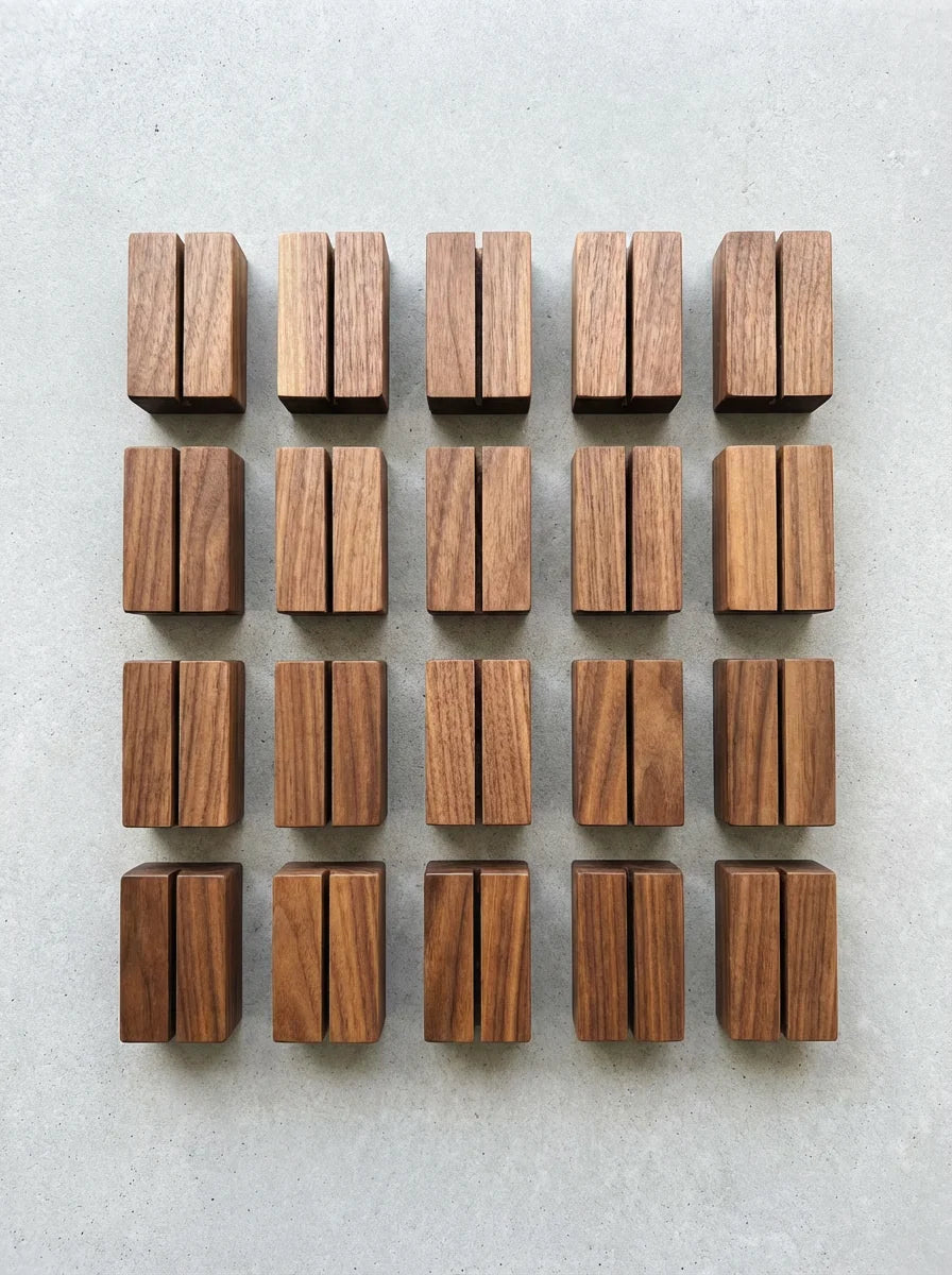 Premium Solid Walnut Wood Place Card Holders (Set of 20)