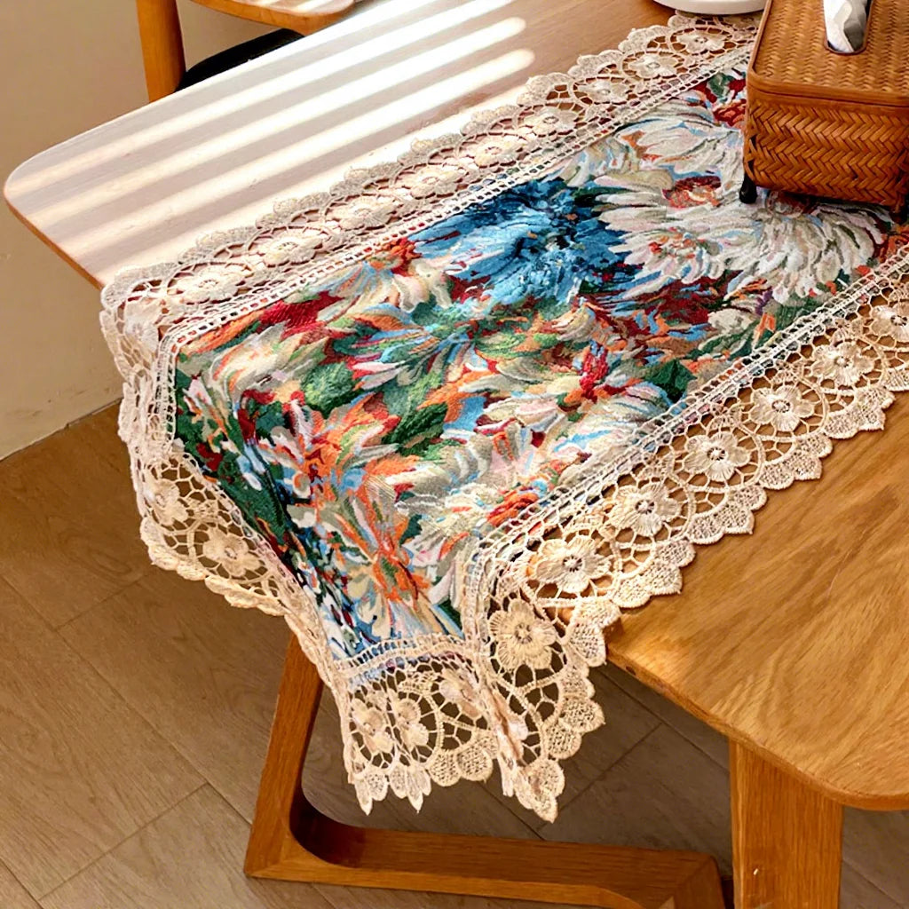 Artisan Table Runner Collection - Vintage Lace, Handmade Crochet & Floral Jacquard