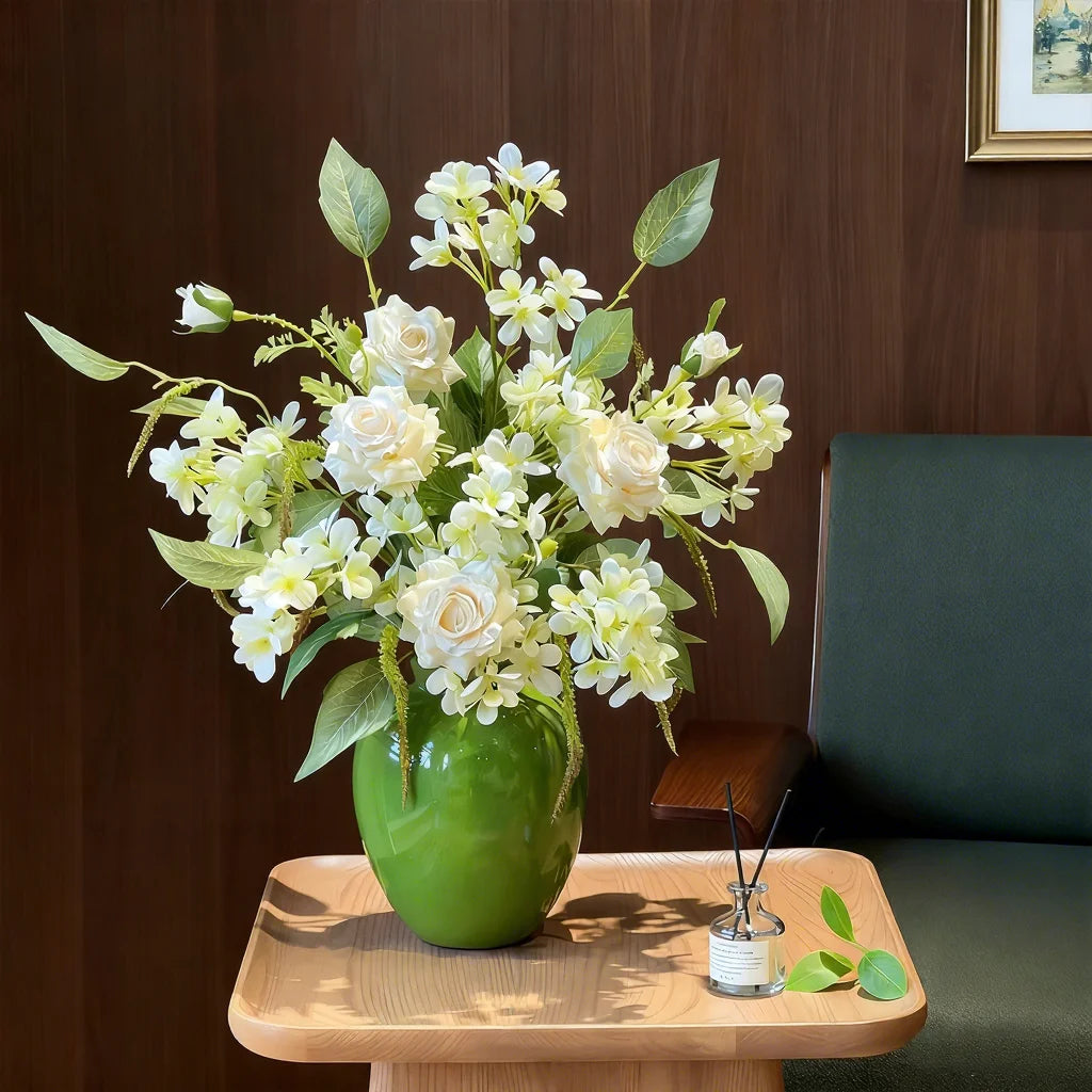 Signature Aglaia Set with Green Textured Vase