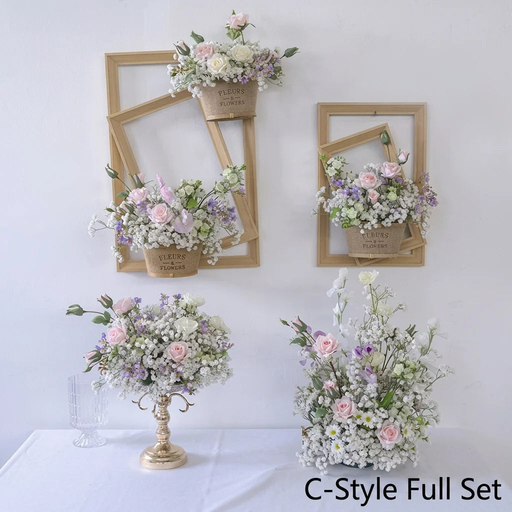 Wall-mounted Decorative Floral Photo Frame Set — French Vintage Style