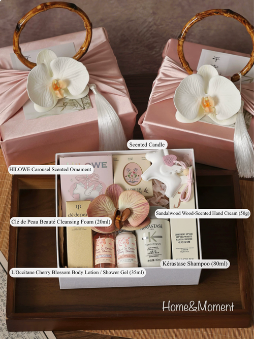 Bridesmaid Gift Box, Blush Pink Curated Beauty Set with Silk Scarf, Luxury Wedding Gift