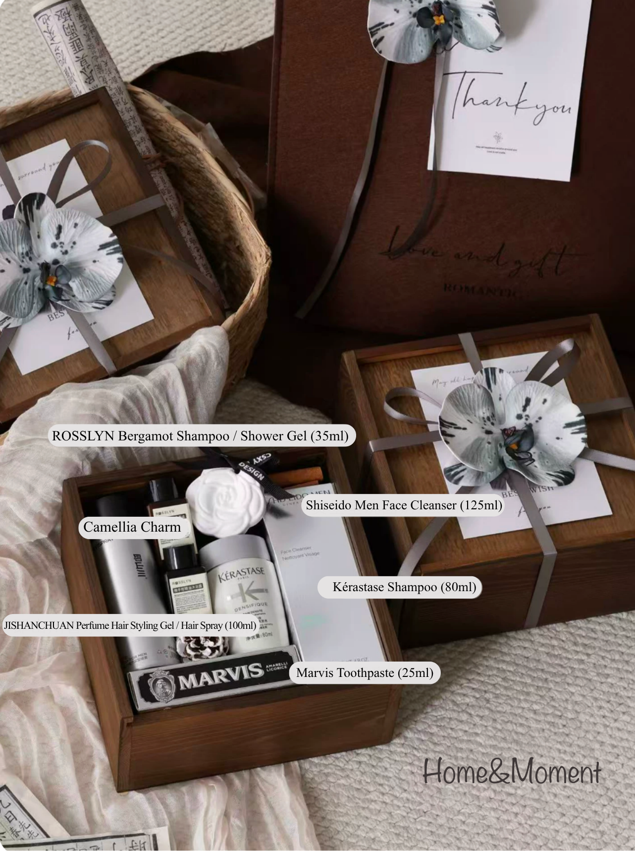 Vintage Wooden Gift Box for Men — Luxury Keepsake Set / Wedding