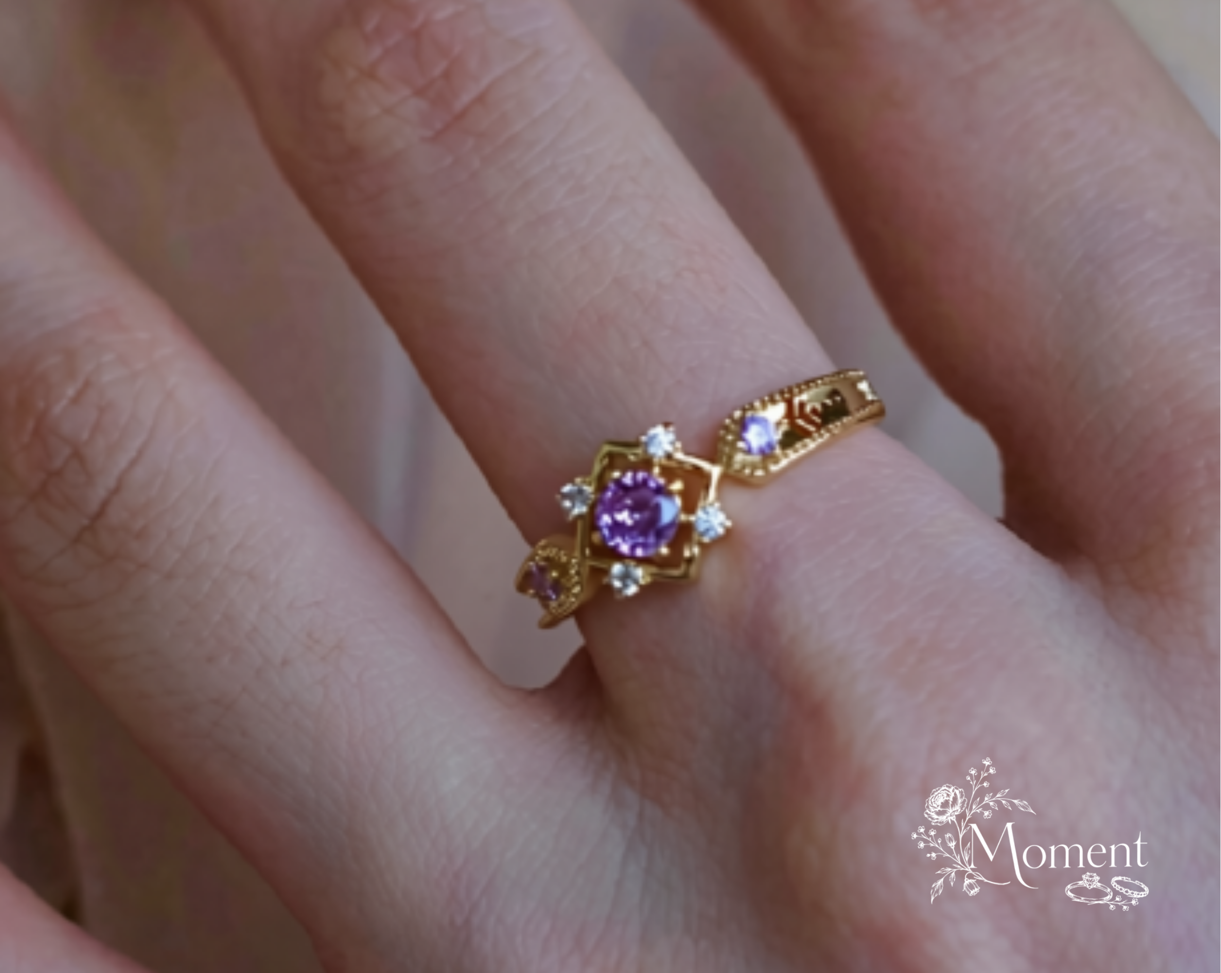 Floating Dream Ring | Vintage French Zircon Micro-Pavé Wide Open Band Ring
