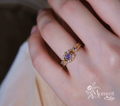 Floating Dream Ring | Vintage French Zircon Micro-Pavé Wide Open Band Ring