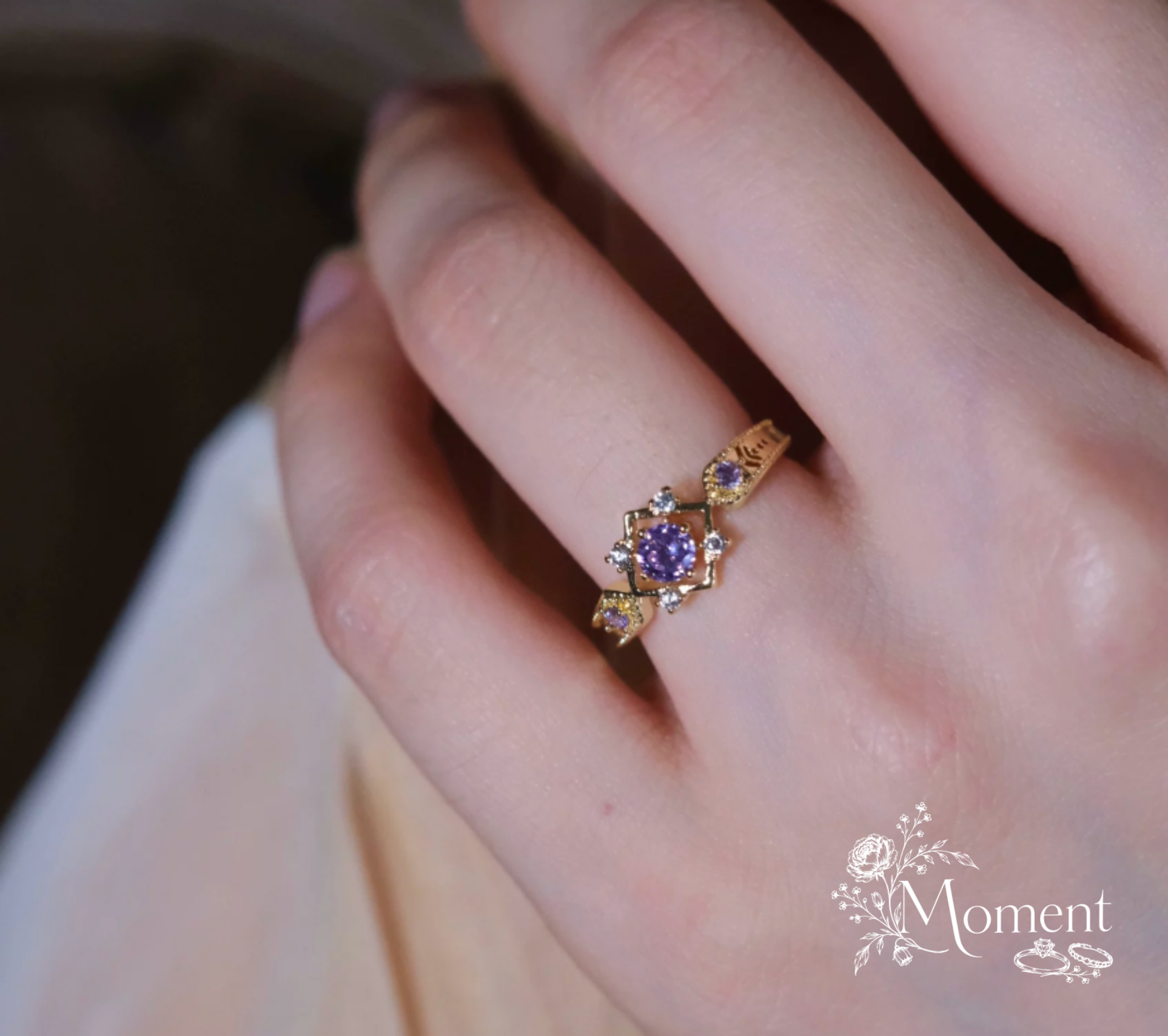 Floating Dream Ring | Vintage French Zircon Micro-Pavé Wide Open Band Ring