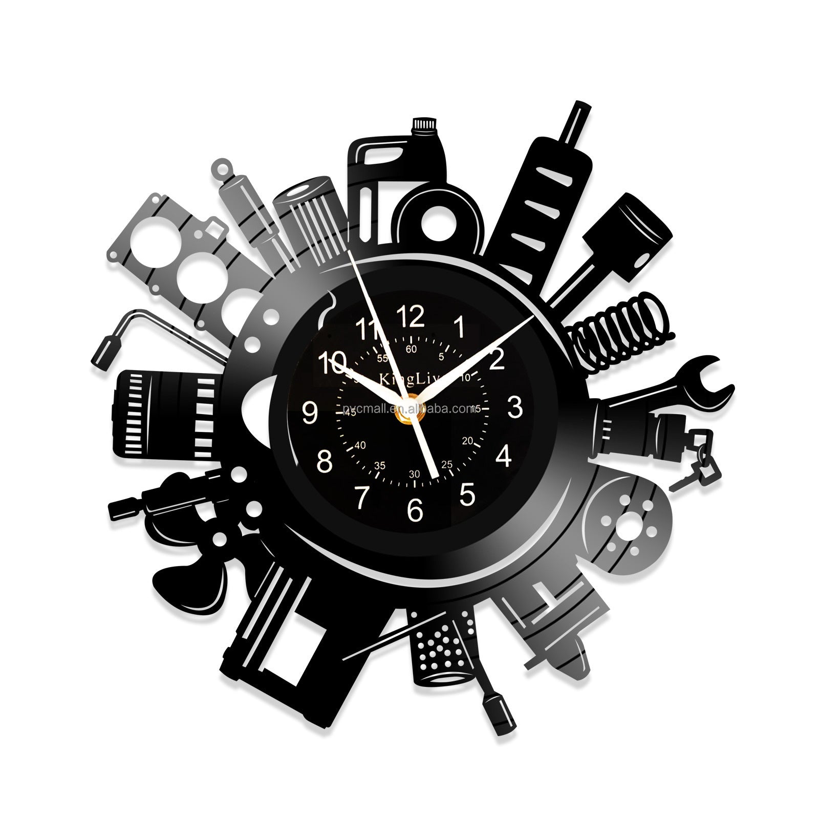 Retro Vinyl Record Wall Clock - Creative Music Room & Office Decor