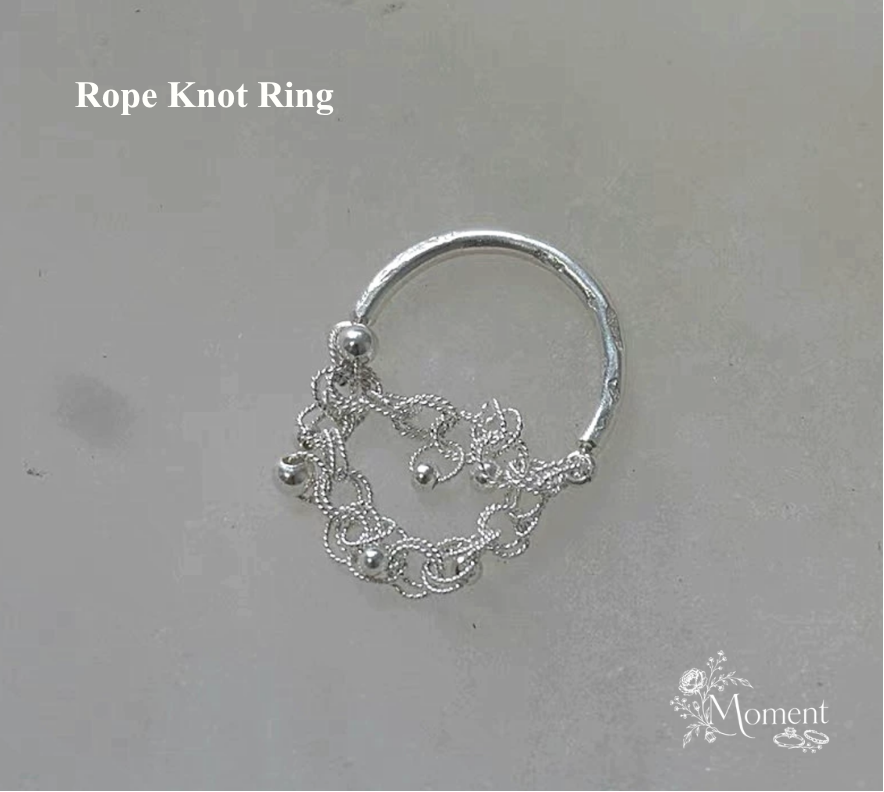 Rope Knot Ring | Delicate Silver Lace Open Band Ring