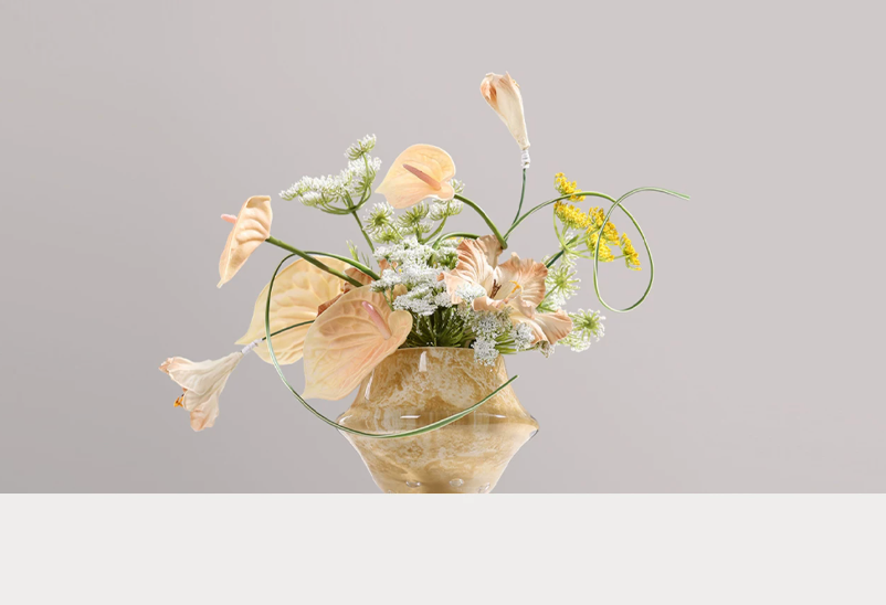 Modern Luxury Handcrafted Pearl Foil Floral Arrangement