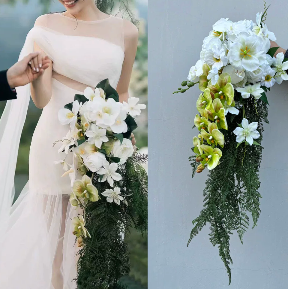 Teardrop Waterfall Bridal Bouquet Collection - Wedding