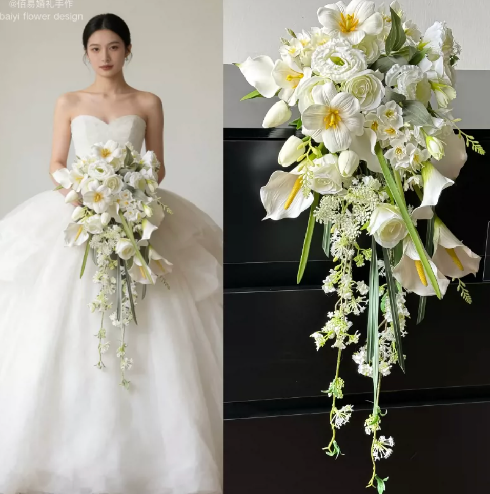 Teardrop Waterfall Bridal Bouquet Collection - Wedding