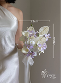 Taro Bloom Bridal Bouquet | Soft Purple Cascade Wedding Arrangement