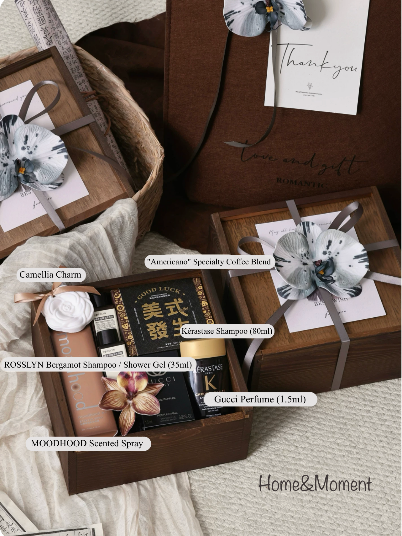 Vintage Wooden Gift Box for Men — Luxury Keepsake Set / Wedding