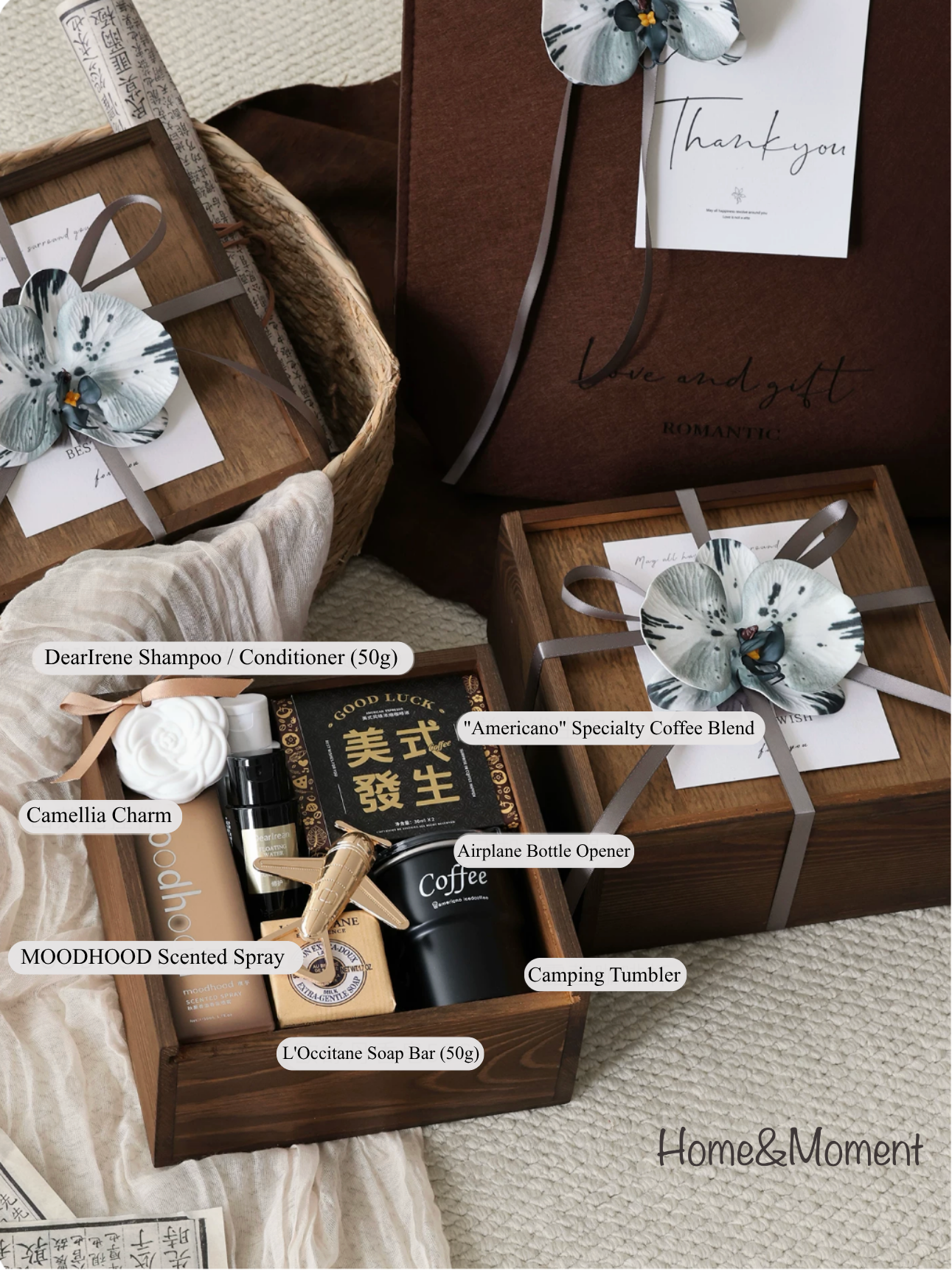 Vintage Wooden Gift Box for Men — Luxury Keepsake Set / Wedding