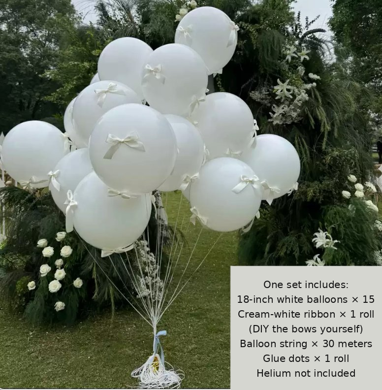 Romantic Oversized Ribbon Bow Balloon Collection — Aesthetic Party Decor