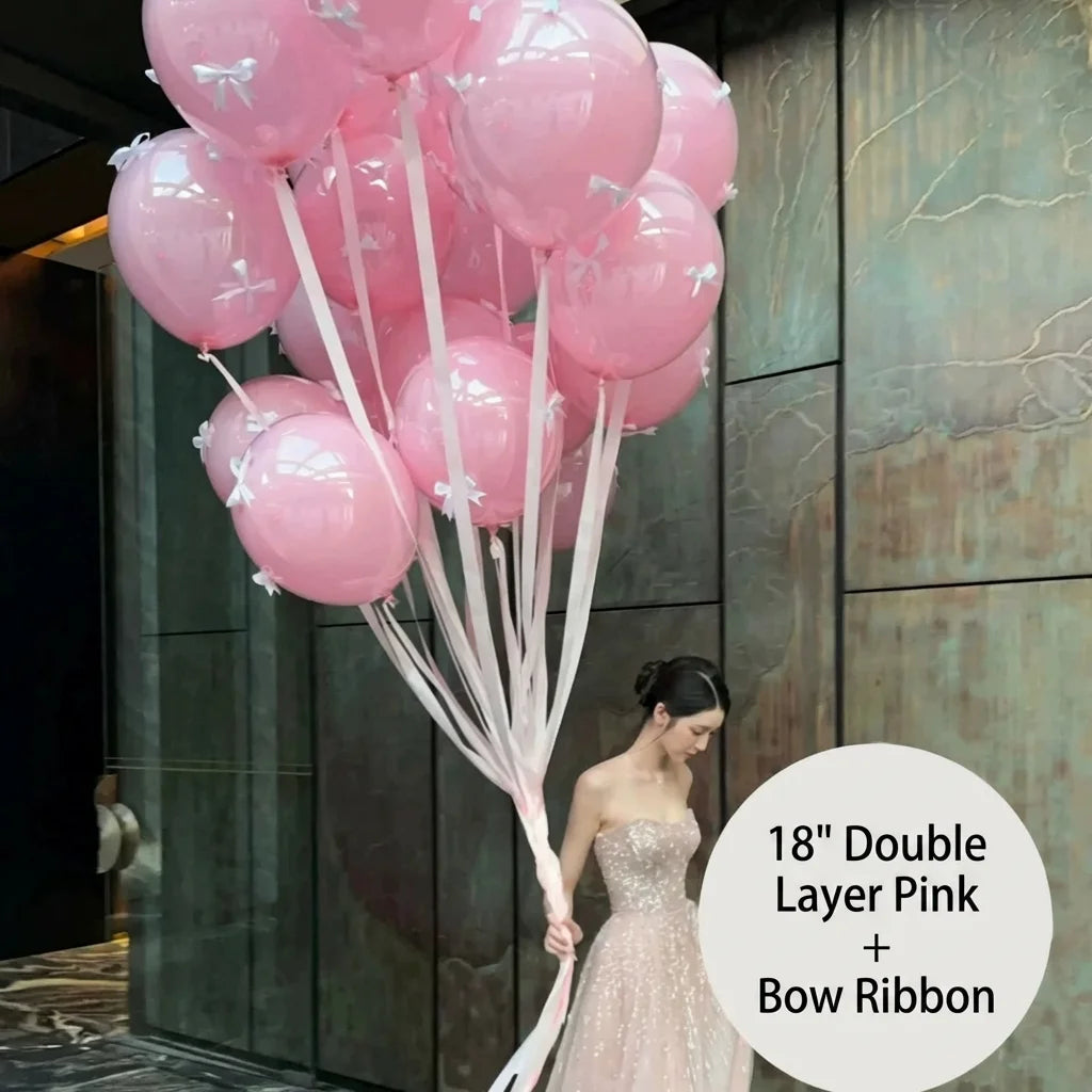 Romantic Oversized Ribbon Bow Balloon Collection — Aesthetic Party Decor