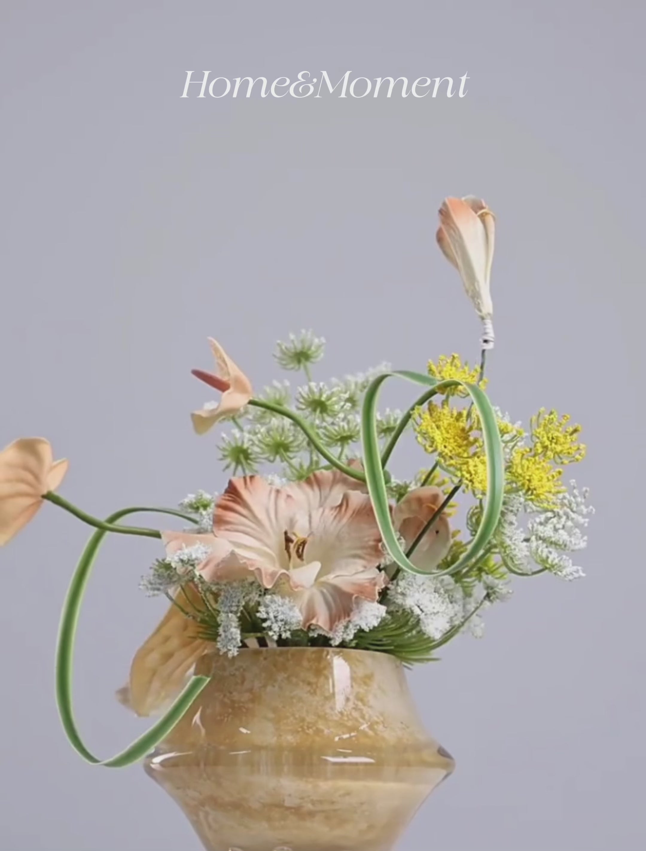 Modern Luxury Handcrafted Pearl Foil Floral Arrangement