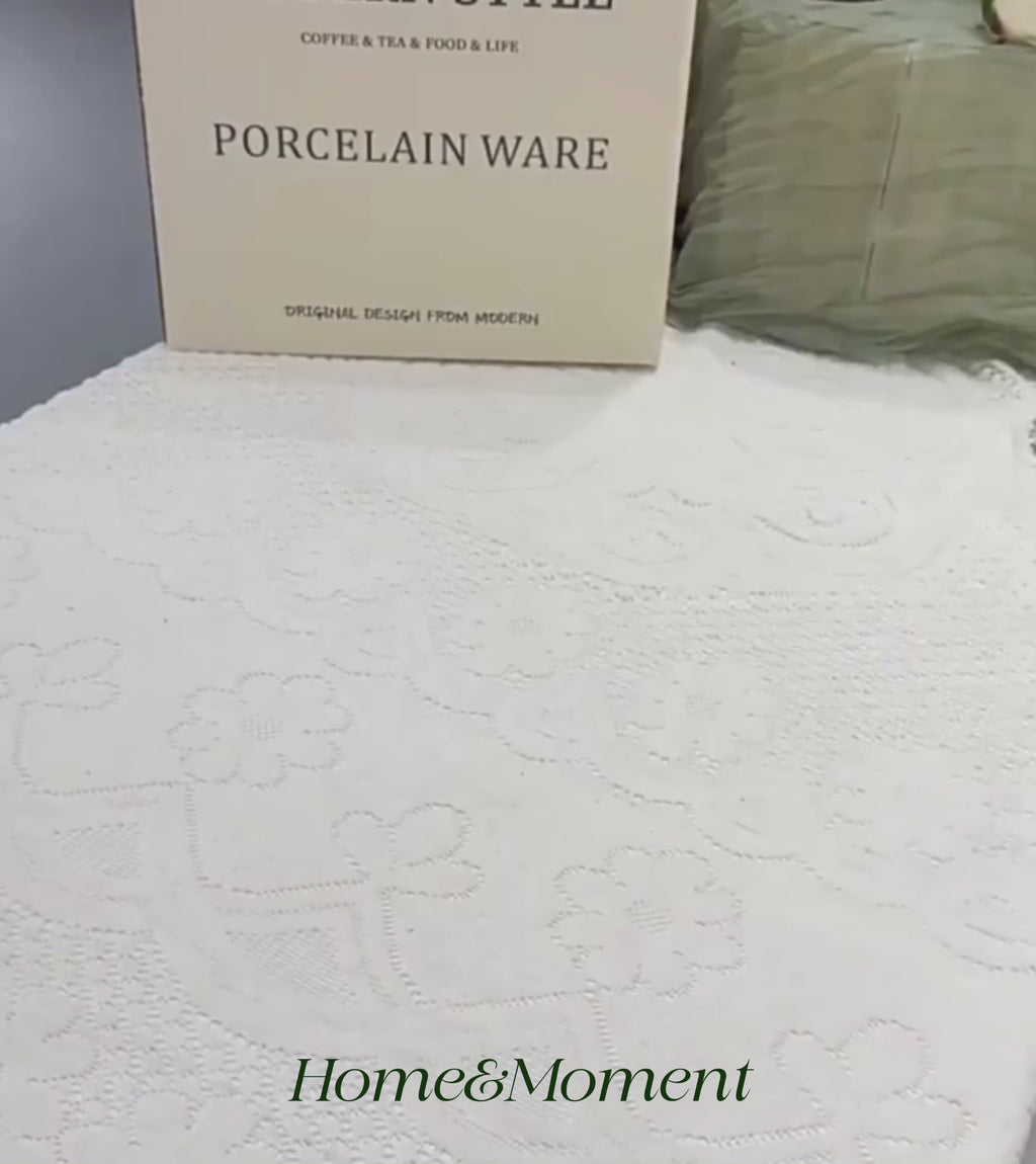 Green Embossed Porcelain Dinnerware Gift Set