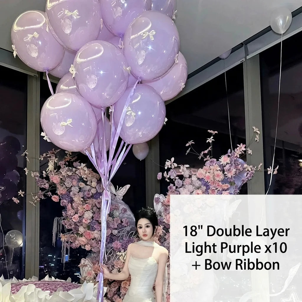 Romantic Oversized Ribbon Bow Balloon Collection — Aesthetic Party Decor