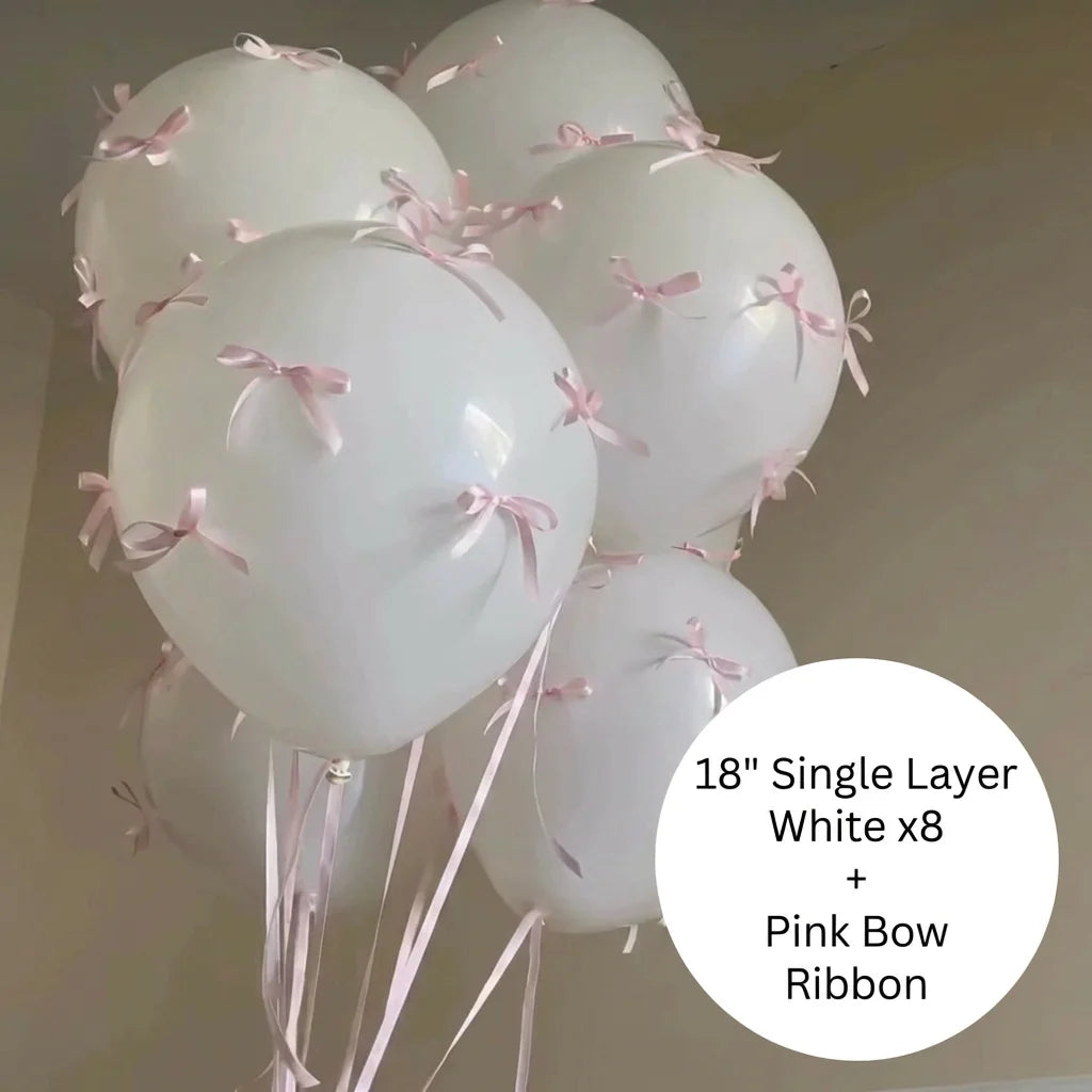 Romantic Oversized Ribbon Bow Balloon Collection — Aesthetic Party Decor